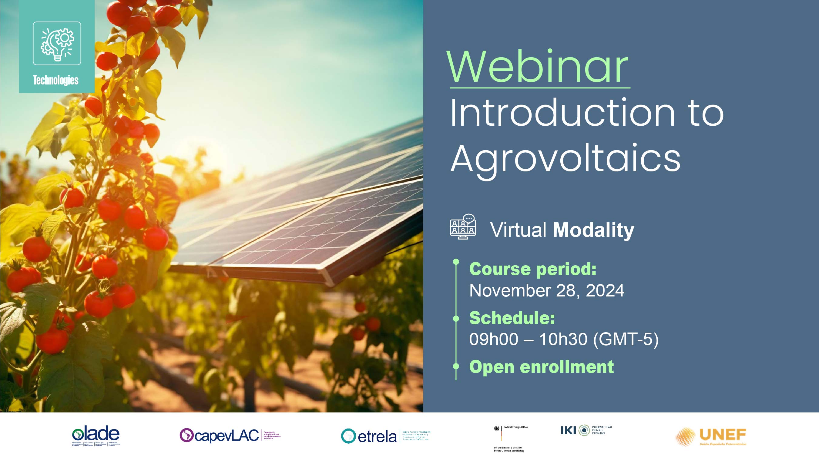 Webinar: Introduction to Agrovoltaics