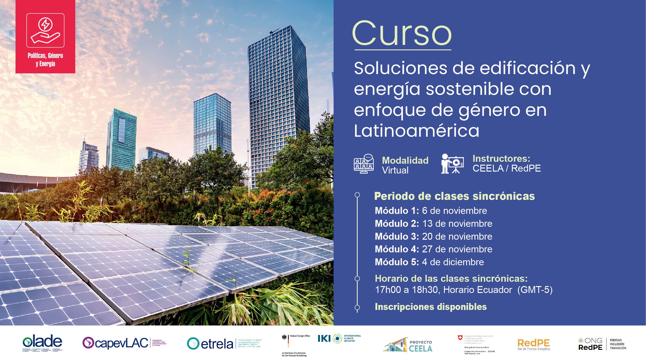 Soluciones de edificación y energía sostenible con enfoque de género en Latinoamérica